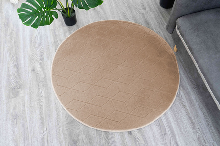 Dywan STRADO okrągły Rabbit 3D pluszowy miękki jak królik 120 Beige