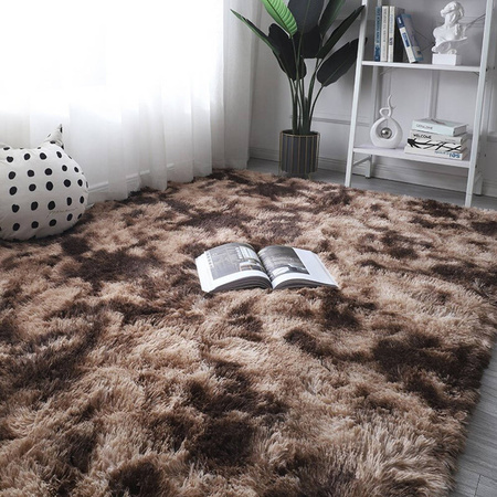 Dywan Ombre Shaggy Strado 200x200 OmbreCoffee (Brązowy)