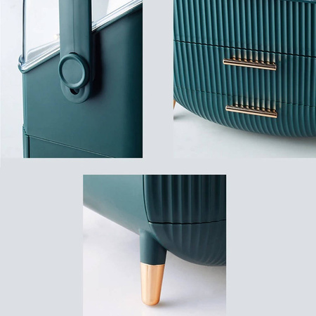 Szkatułka organizer kuferek na kosmetyki biżuterię (Biała)