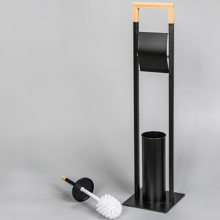 Metalowy stojak na papier toaletowy 2w1 Szczotka toaletowa wolnostojąca