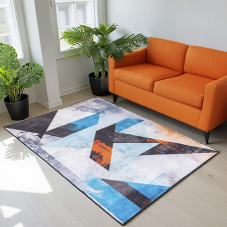 Dywan NOVO Strado nowoczesny do salonu marmurowy wzór velvet Nowoczesne Trójkty 200x300 cm