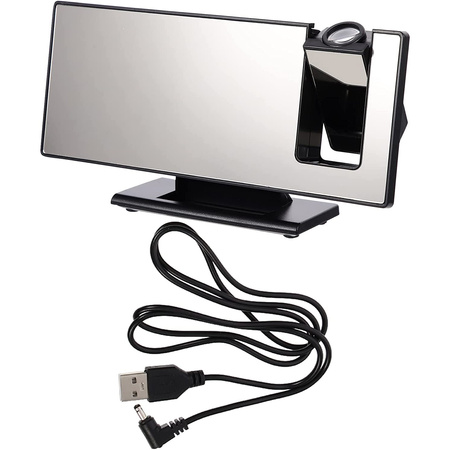ELEKTRONICZNY ZEGAR LED cyfrowy z projektorem budzik termometr lustro 4w1