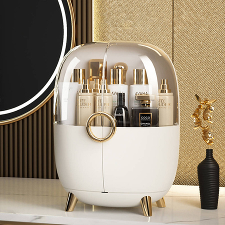 Ekskluzywny organizer EVE biały pojemna szkatułka na kosmetyki i biżuterię stylowa do toaletki