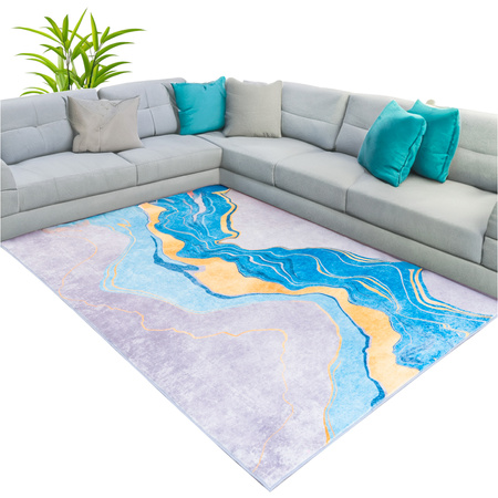 Dywan NOVO Strado nowoczesny do salonu marmurowy wzór velvet Złoty Szlak 200x300 cm