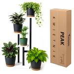 Uniwersalny stojak na kwiaty PEAK – biały, 3-poziomowy kwietnik na 3 doniczki