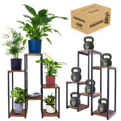 Kwietnik stojący metalowy PANORAMA na kwiaty i rośliny – 6-poziomowy VENGE