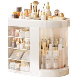 Organizer Maya clear szkatułka na kosmetyki i biżuterię 4 szufladki obrotowa pokrywa elegancki design